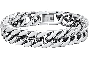PROSTEEL Neutro Braccialetto Catena Cubana Uomo Stile Cyberpunk Minimalismo Larghezza 8/12/17MM Bracciale Catena Cubana Ritorta Artigianale Regalo Uomo