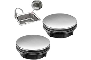 PEIXIONG 2 Stück Küchenarmatur Lochabdeckung Edelstahl Spülbecken Wasserhahn Loch Platte Stopper Abdeckung Blanking Metall Stecker für Durchmesser 0,98 bis 3 cm (35 mm kurz)