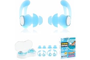 NAIICUTE Bouchons d'oreilles de natation [2 Paires], Bouchon Oreille Piscine Ajustement personnalisé Bouchons d'oreille réutilisables étanches pour Adultes Enfants Nageurs, Piscine Douche Baignade Surf