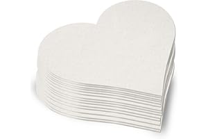 ‎FLYERALARM Bierdeckel Pappe Blanko I Untersetzer zum Bemalen Herz (50 Stück) für Gläser I Weiße Bierfilz Rohlinge unbedruckt