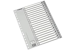 Esselte Abecedarios de plástico, PP, Tamaño folio, Gama ECO, Gris, 47139