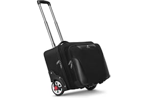 MATEIN Maletin con Ruedas Portatil 17 Pulgadas, Trolley con Ruedas Viaje Grande Silenciosas Resistentes al Desgaste Almacenamiento con Múltiples Compartimentos para Viajes de Negocios, Trabajo, Negro