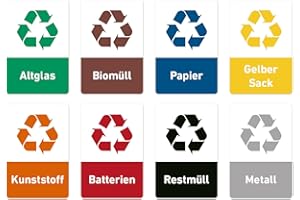 DESCONOCIDO Pegatinas recicladas, juego de pegatinas de basura 8 diseños 10 x 15 cm