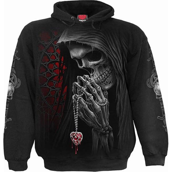 Spiral Live Loud Homme Sweat-Shirt à Capuche Noir S, 100% Coton, Regular / Coupe Standard