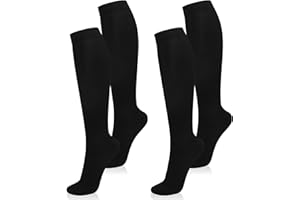 OUMIDA 2 Pairs Compression Socks for Women and Men, 15-20 mmhg Support Socks Stockings for Swelling, Running, Flight, Nurse, Flight