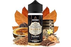 VAPE PIPER E-liquid SUPRA RESERVE Bombo 100ml Serie Platinum Tobaccos - 60% VG / 40% PG - El mejor tabaco RY4 dulce de equilibrados matices y doble maceración - Para cigarrillos electrónicos Vaper
