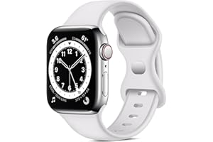 TEFLOTY Pasek zastępczy silikonowy do Apple Watch, zapasowy pasek do iWatch Series 8, Ultra SE, 7, 6, 5, 4, 3, 2, 1, 38 mm / 40 mm / 41 mm / 42 mm / 44 mm / 45 mm / 49 mm, dla kobiet i mężczyzn