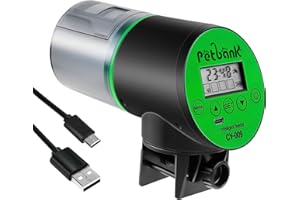 Petbank Futterautomat Aquarium, Fische Automatischer Fischfutterspender mit Typ-C Ladekabel, Fischtank 200ml Kapazität