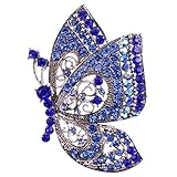 Papillon Broche en Cristal et Strass Bijoux Des Femmes pour Mariage et Autres Occasions - Bleu