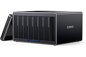 ORICO 8-Slot Docking Station per Hard Disks, Alluminio Magnetico da USB 3.0 a SATA Docking Station per HDD da 3,5 pollici HDD espansione dei fino a 128 TB (8X16 TB)-NS800U3