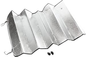 Start - Pare-Soleil Voiture, Résistant aux UV, Ventouse, Pliable, Universel, avec Étui, Pare-Brise, 130x60 cm, Multicolore, Aluminium