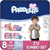 Paddlers Bebek Bezi 8 Numara -Large (25+ Kg) 56 Adet &ndash; 2&rsquo;li Jumbo Set