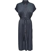ONLY Shirt Collar Plain Long Dress, TYCAFFE892EBC3C9E2