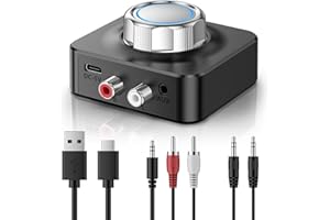 NEUTYPECHIC Recepteur Bluetooth 5.0, Dual RCA 3.5 mm Jack Adaptateur Bluetooth pour Chaine Hi-FI, Recepteur Audio Bluetooth RCA pour Haut-parleurs, Amplificateurs et Autoradios