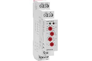 GAEYAELE Three Phase Voltage Control Relay Phase Sequence Phase Failure Over Voltage Undervoltage Protection AC127V-265V 10A 1SPDT(GRV8-04,M265)