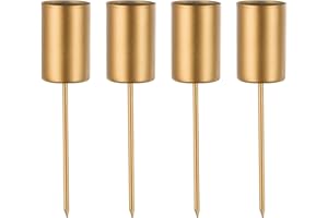 ‎SZIQIQI Sziqiqi Adventskranz Stabkerzenhalter 4er Set, Metall Kerzenhalter Kerzenständer für Stabkerzen, Stabkerzenhalter zum Stecken Kerzenleuchter für Advent Weihnachten DIY Dekoration Kreative, Gold