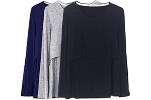 Smallshow Donna Top per Allattamento a Maniche Lunghe 3 Pack