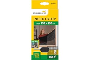 Schellenberg 51009 Fliegengitter für Fenster, ELASTIC für Fenster mit Wetterschenkel, Montage ohne Bohren, inkl. Befestigungsband, 130 x 150 cm, Anthrazit