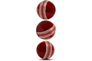 ACZET Cricket Balls for Training, Coaching, Practice, Excellent Bounce Skills Cricket Ball with Real Traditional Seams Stitched for All Age Players Soft & Safe Indoor/Outdoor Incredible Cricket Ball