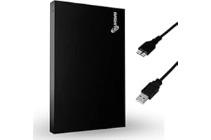 ‎SUHSAI SUHSAI 250 GB tragbare Externe Festplatte, Pocket-Backup-HDD, 2,5 Zoll, Externe Datenspeicherfestplatte, USB 3.0-Festplatte, kompatibel mit Gaming-PC, Mac, Laptop – Schwarz
