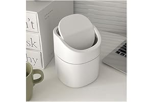 LTHERMELK TischmüLleimer, Kunststoff MüLleimer Klein, Mit Deckel Papierkorb, MüLleimer Kinderzimmer MäDchen FüR Familie Wohnzimmer Schreibtisch Badezimmer BüRo(Weiß)