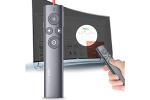 Norwii N95s Pro Destacar Presentador Recargable, Puntero Luz Digital/físico y Puntero de presentador Air Mouse, Soporte Resaltar Magnificar Temporizador LED LCD