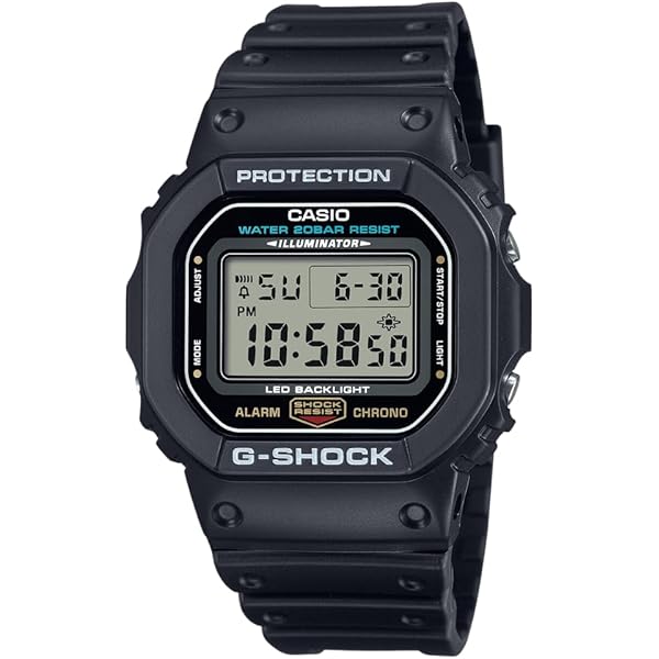 Bracelet montre Casio gris clair DW-5600M-8 DW-5600M en résine