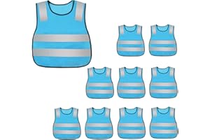 AIEOE Réfléchissant Gilet Haute Visibilité sans Manches Veste de Sécurité Élèves Fille Garçon Gilet Fluorescent pour Marche Cyclisme Snowboard Camping