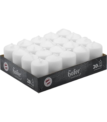 Lot De 12 Bougies Ciero Blanches - Diamètre 5 Cm, Hauteur 10 Cm - Durée Environ 35 Heures - Non Parfumées - 4