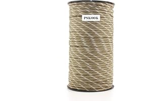 PSKOOK 100m Paracord Lanyard Parachute Cord Outdoor Camping (Desert Camo)