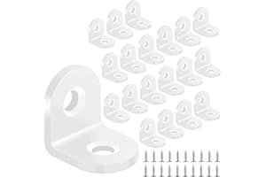Yeepeo 20 Stück Winkelverbinder 20 × 20mm, Weiß Edelstahl Winkel Metallwinkel 90 Grad L Form Möbelwinkel Edelstahlwinkel Winkel Klein Mit 40 Schraube für Holz Möbel Tabelle Stuhl