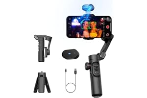 AOCHUAN Gimbal Stabilizer für iPhone mit AI Tracking Sensor, Gimbal mit Fokusrad für iPhone/Android, Telefonstabilisator mit 7.0 Anti-Shake für Videoaufnahmen-Smart XE AI
