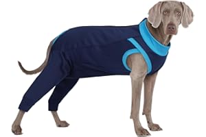 PUMYPOREITY Body Post Operatoire Chien, Body pour Chien après Stérilisation Vêtement de Chirurgie Manchon Récupération pour Pattes Arrière(Bleu Marine, 2XL)