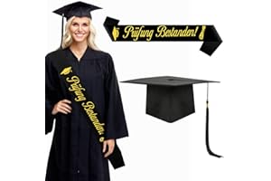 Zaloife Prüfung Bestanden Abschluss Hut und Schärpe, ABI 2024 Geschenk, Graduation Dekoration Unisex, Schärpe & Absolventenhut für Abitur Bachelor Master Abschluss Party