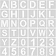 AIEX 36pcs Alphabets Number Stencils, 12.5cm Plastic Reusable Letter Stencils Craft Numbers for Painting DIY Art Projects Decoration
