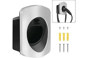 MCEVKELN EV Supporto per Cavo Tipo 2 Supporto da Muro Cavo di Ricarica Auto Staffa da Parete EVSE Organizer Cavo Accesori per Wallbox Stazione di Ricarica con Spina IEC 62196-2, Argento