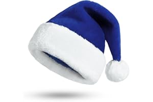 KONVINIT Gorro Navidad Adulto,Gorro navideño, Peluche de Lujo Gorro de Papá Noel Gorro Santa Claus Adornos Navidad Navideña - piel extra gruesa,rojo
