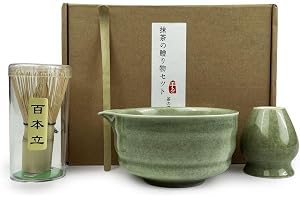 VELLUSTRA Matcha Set, 4-delars Matcha-te, Batidor, Skål, Chasen-hållare och Matchasked, Accessoarer för Japansk Teceremoni, Present för Matcha-älskare, Nybörjare, Te-älskare