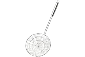 KAYCROWN BestUtensils Colino professionale in stile asiatico, in acciaio inox con rete a spirale, Acciaio inossidabile, DIA. 18CM