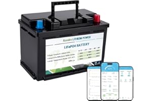 Kcvolro Batería de litio 12 V 100 Ah Mini Lifepo4, hasta 7000 ciclos, con protección de baja temperatura para carritos de golf, baterías de coche, autocaravanas y otras aplicaciones