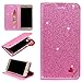 Produktbild Sycode Galaxy S7 Glitzer Schutzhülle,Flip Hülle für Samsung S7,Luxus Noble Bling Glitter {Be Loved} Herz Entwurf Pu Leder Schutz mit Kartensteckplätzen Standfunktion Ständer Handyhülle Folio Tasche Case Cover für Samsung Galaxy S7-Rosa