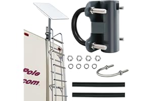 RHHGHY Soporte de Poste Starlink, Mástil de Antena para Starlink V2, Soporte Ajustable en Forma de U, Diámetro de Tubo Aplicable de 35 a 60mm, para Caravanas, Yates, Barandillas