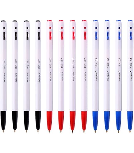 Lot De 5 Stylos à Bille Monami 153 KISS Edition - Pointe 0.5mm - Noir - Idéal Pour Cadeau