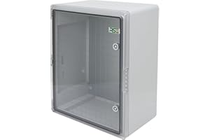 RSE Wasserdichter Verteilerkasten für den Außenbereich | IP65 | ABS Kunststoff Gehäuse außen | Schaltkasten | Stromkasten | Steckdosenkasten Garten 300x400x170mm