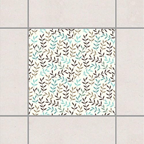Tile Sticker - Foliage bohemian in winter 15cm x 15cm, Setgröße:20teilig