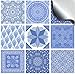 Produktbild 24 stück Fliesenaufkleber für Küche und Bad (Tile Style Decals 24x NTP 07 - 4") | verschiedene Mosaik wandfliesen aufkleber für 10x10cm Fliesen | Deko Fliesenfolie für Bad u. Küche (10cm - 24 Stück, NTP 07)