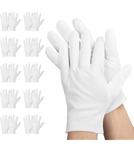 Weiße Baumwollhandschuhe (100% Baumwolle, schadstoffgeprüft),12 Paar (M) Küche, Haushalt & Wohnen
