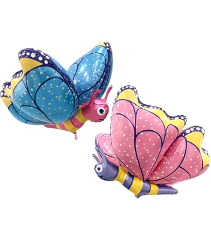 5er-Set Folienballons Schmetterling & Blumen – XXL Deko Für Geburtstag, Hochzeit & Mottoparty