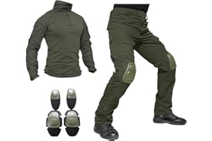 Lilychan Tactical Military Suits für Herren Langarm-Rip-Stop-Uniformen Combat Shirt und Pants Elbow Knee Pads