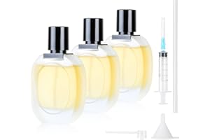 Holseylex 3 Stück 30ml Parfümzerstäuber Nachfüllbar, Portable Zerstäuber Parfüm Frosted Surface Leere Sprühflaschen mit Trichter, Spritze und anderem Zubehör für Reisen, Ersatz für Damen und Herren